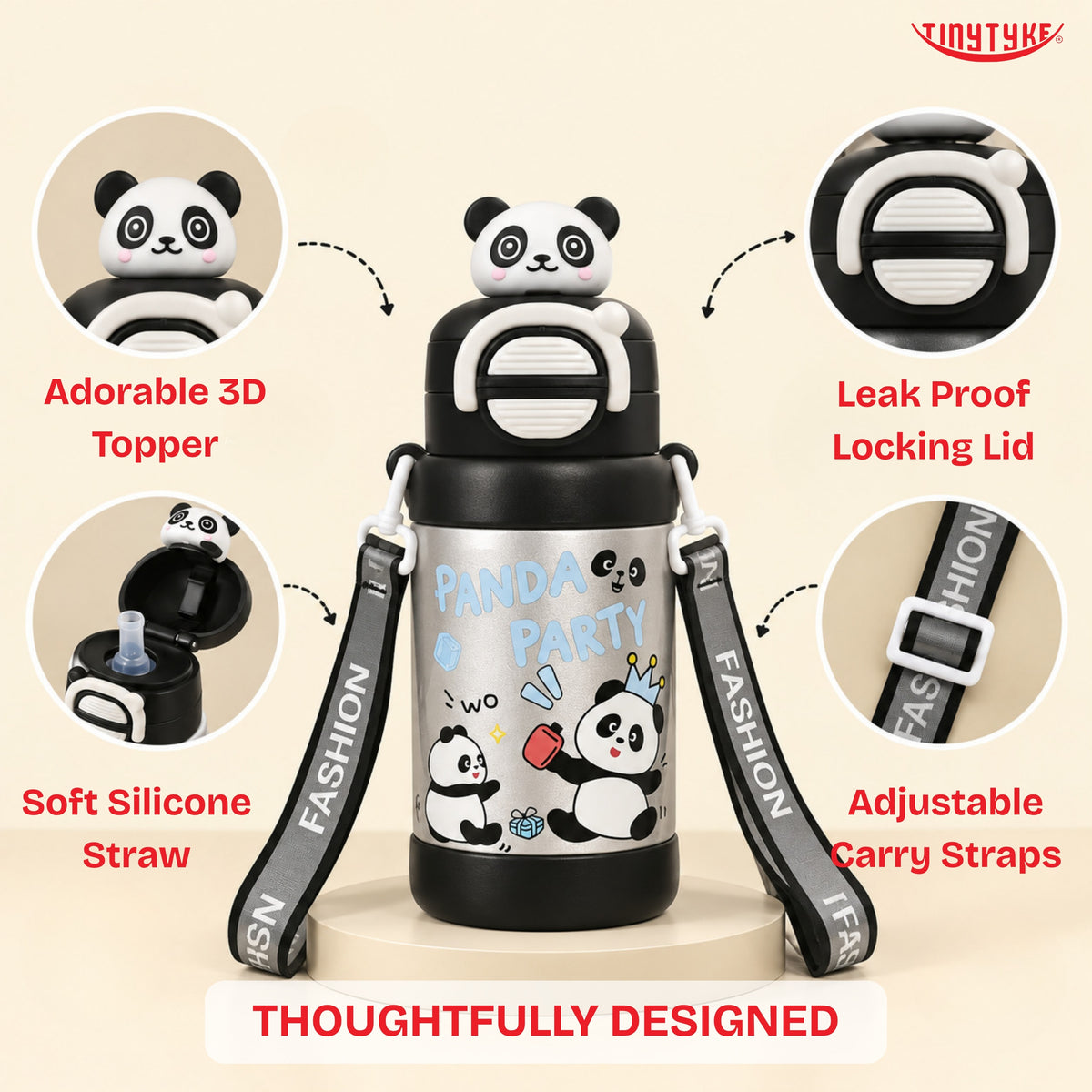 TinyTyke- Kids Vacuume Insulated Water Bottle with Straw