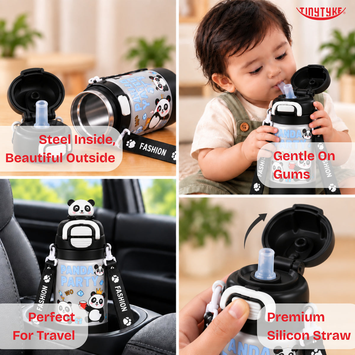 TinyTyke- Kids Vacuume Insulated Water Bottle with Straw