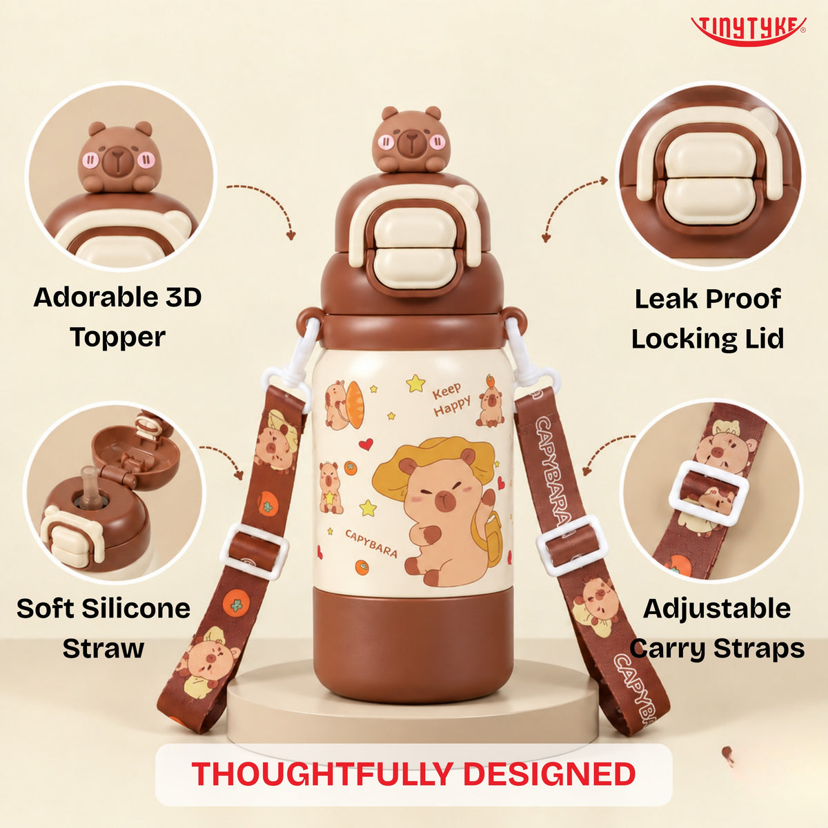 TinyTyke- Kids Vacuume Insulated Water Bottle with Straw