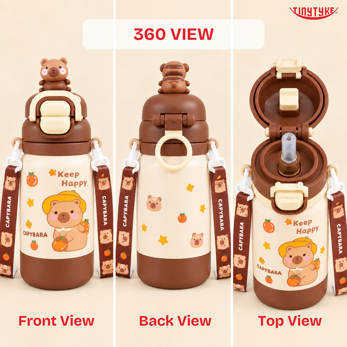 TinyTyke- Kids Vacuume Insulated Water Bottle with Straw