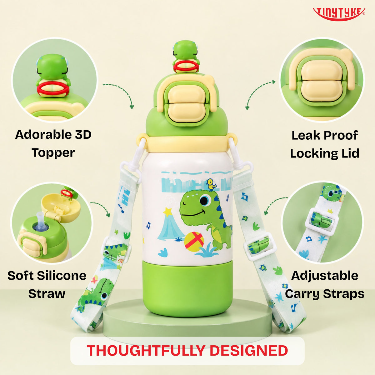 TinyTyke- Kids Vacuume Insulated Water Bottle with Straw