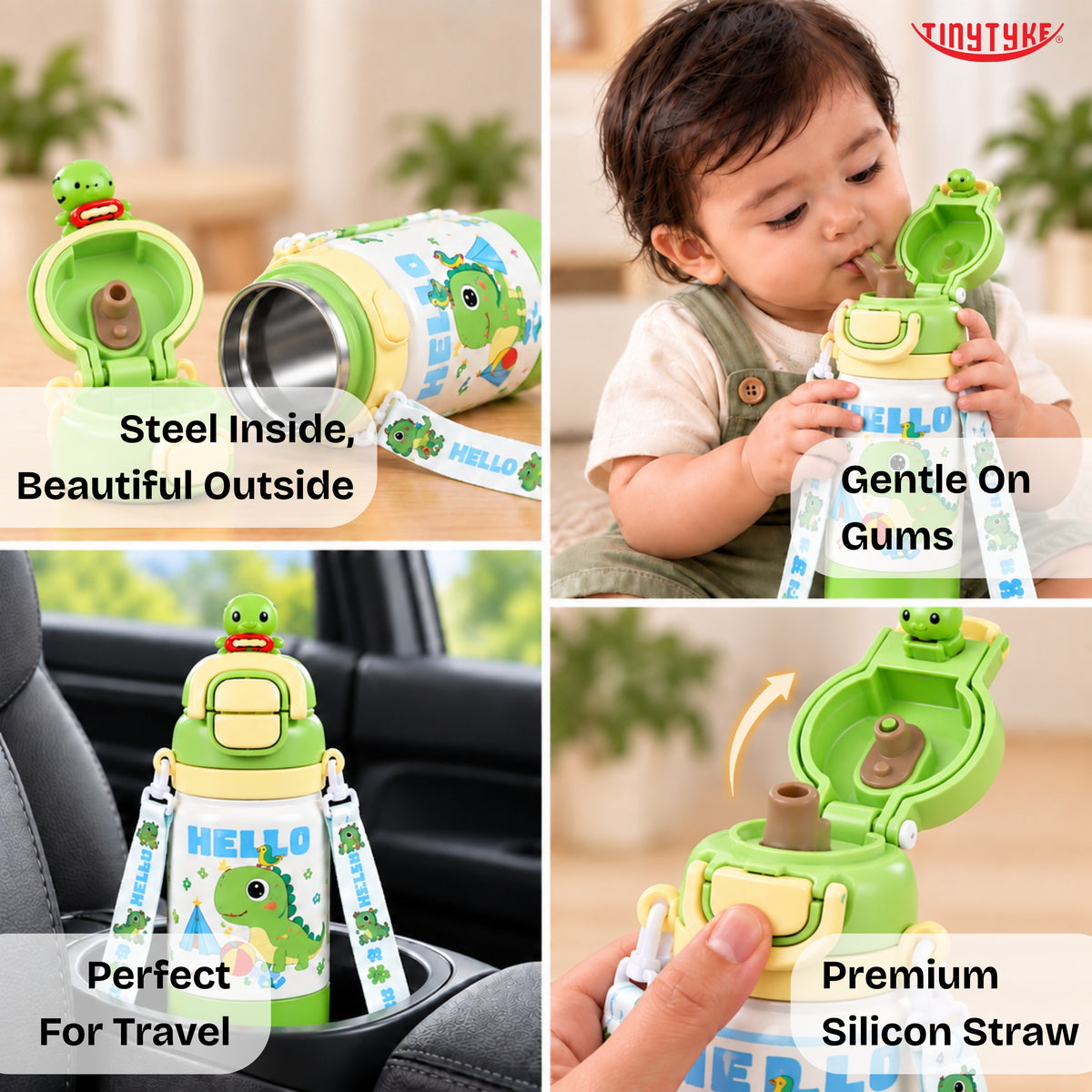 TinyTyke- Kids Vacuume Insulated Water Bottle with Straw