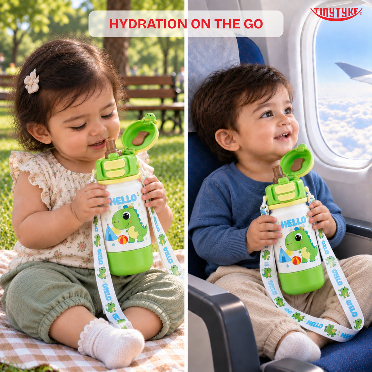 TinyTyke- Kids Vacuume Insulated Water Bottle with Straw