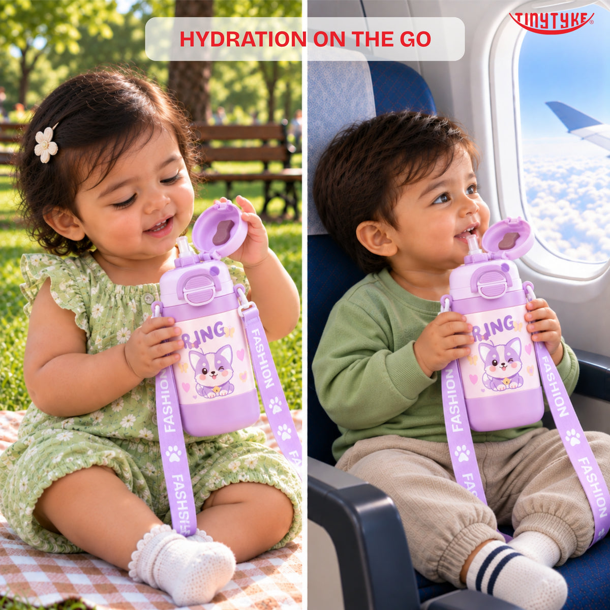 TinyTyke- Kids Vacuume Insulated Water Bottle with Straw