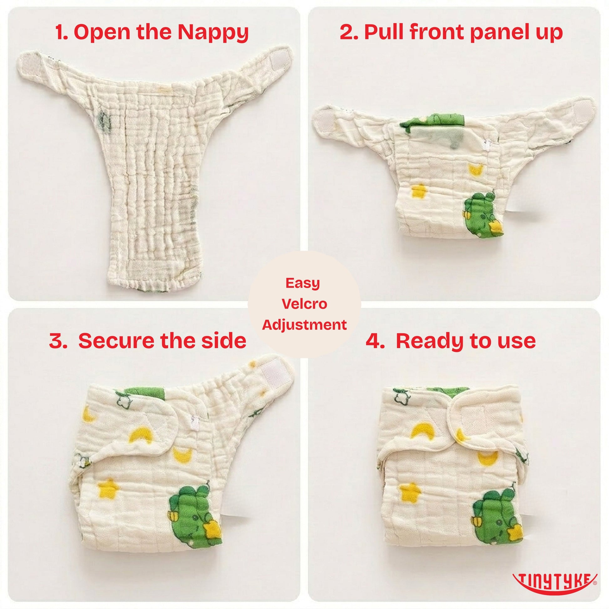 TinyTyke- Muslin Padded Training Nappies | Reusable & Washable