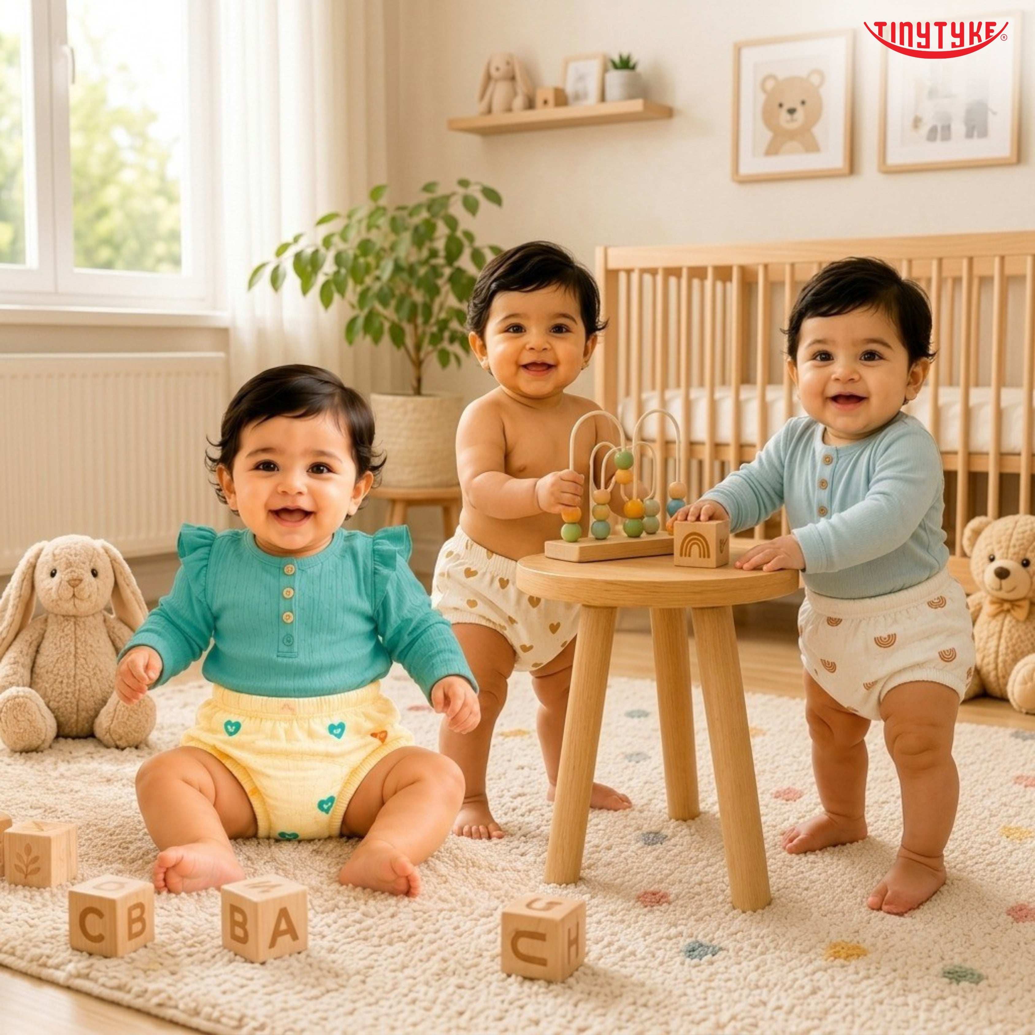 TinyTyke- Muslin Padded Training Nappies | Reusable & Washable