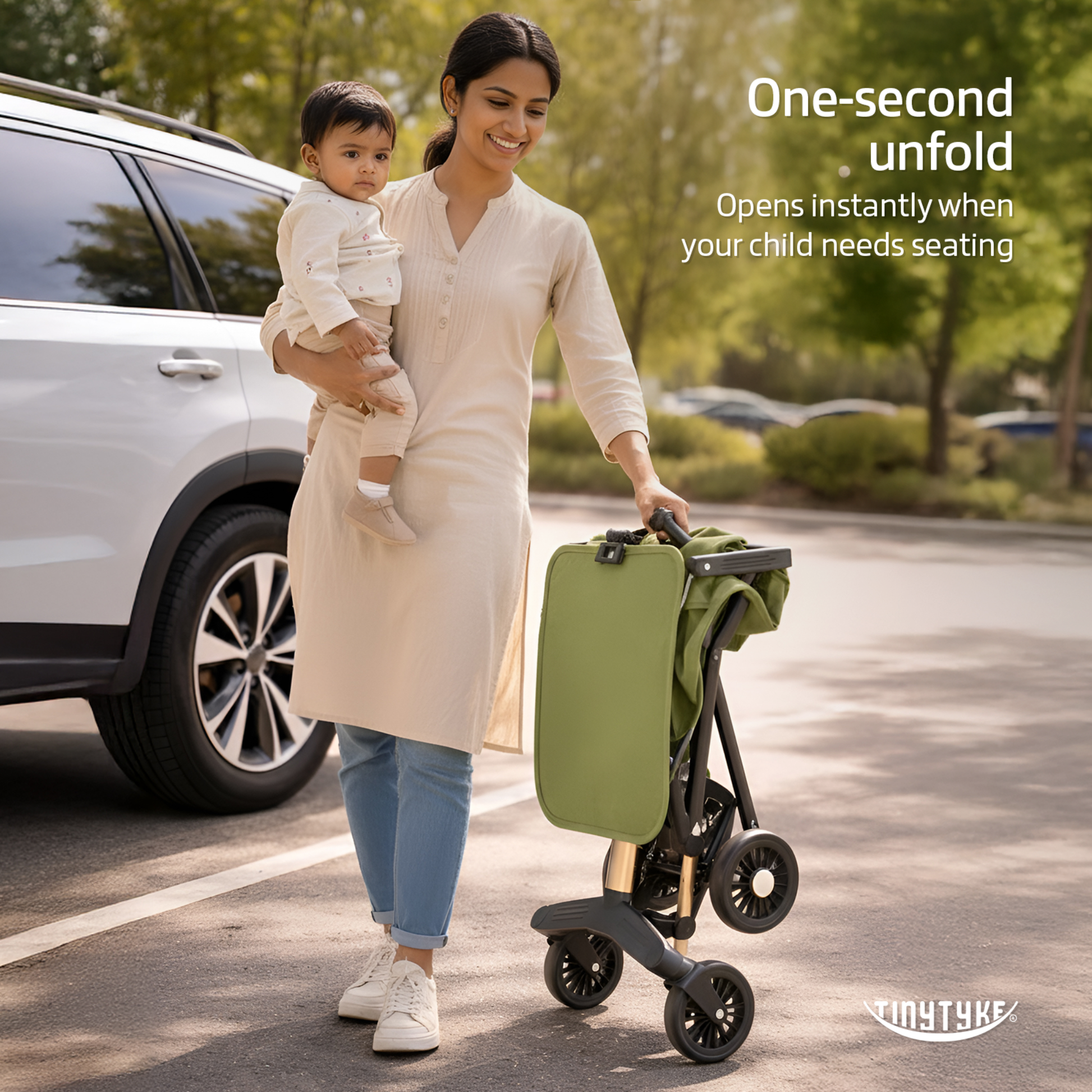 TinyTyke T3 Everyday Stroller — Lightweight & Foldable | 4.3 kg | 6–40 Months