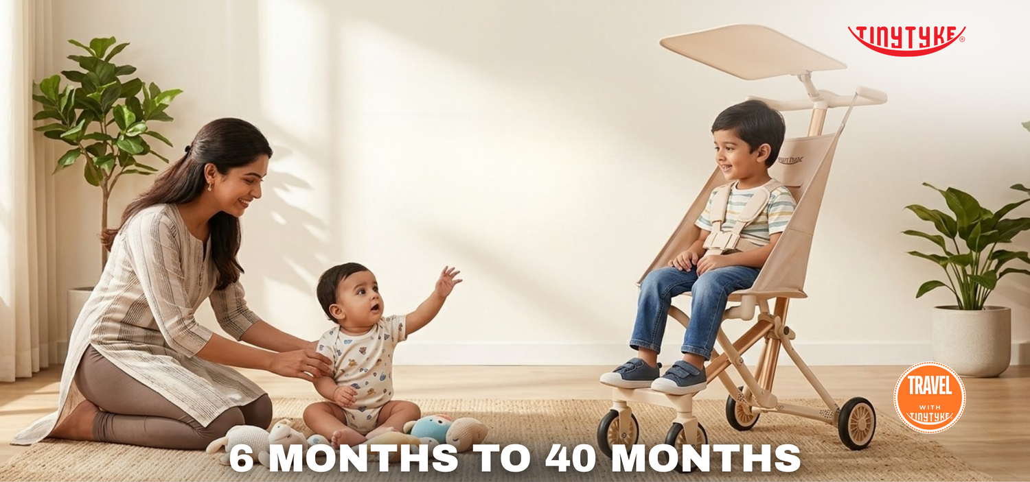 TinyTyke T3 everyday baby stroller — suitable for growing babies and toddlers aged 6 to 40 months, India