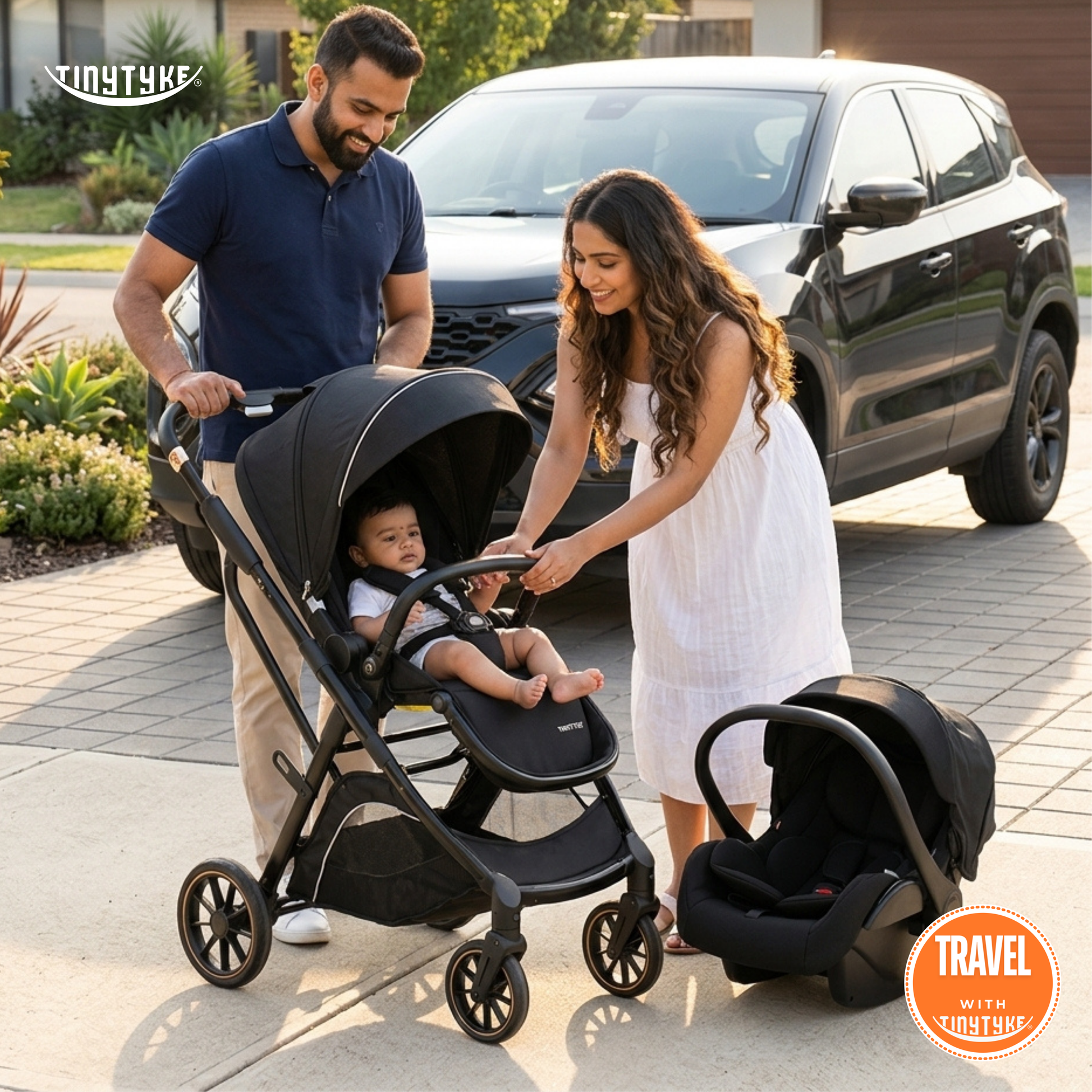 TinyTyke T7 MegaSpace Travel System Stroller — With Optional Car Seat | 0–40 Months