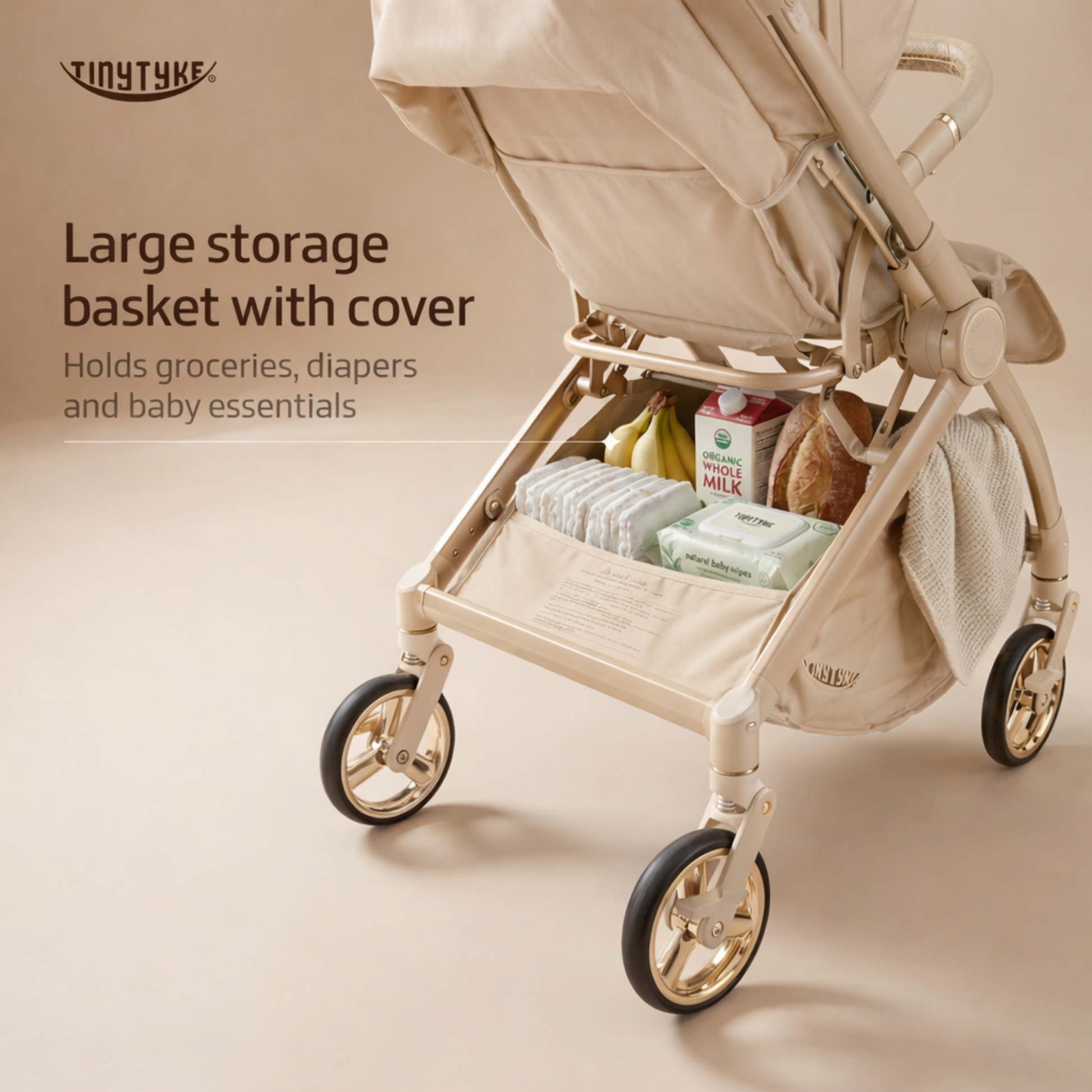 TinyTyke T9 Click & Go Stroller — Reversible Handle Baby Pram | 0-40 Months