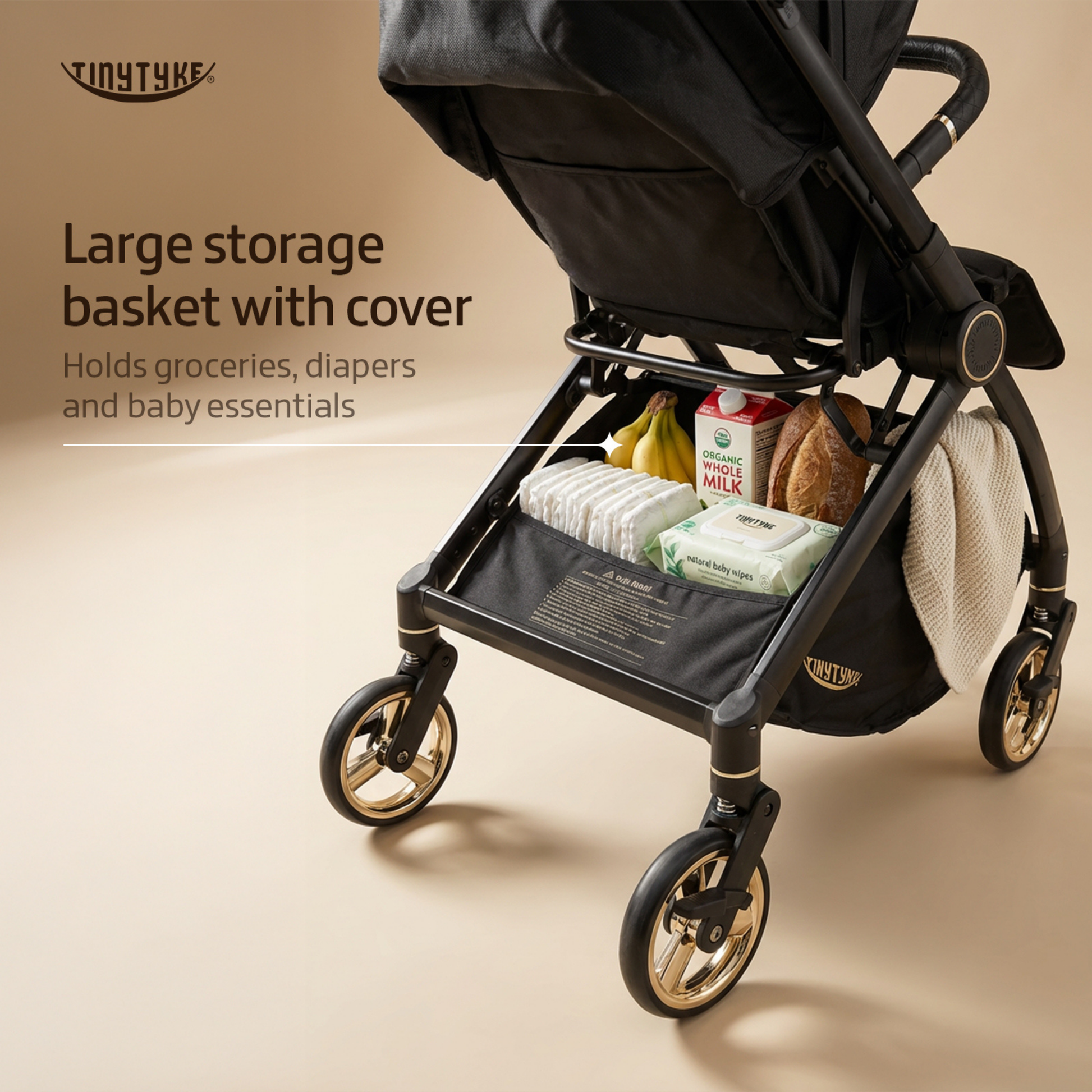 TinyTyke T9 Click & Go Stroller — Reversible Handle Baby Pram | 0-40 Months